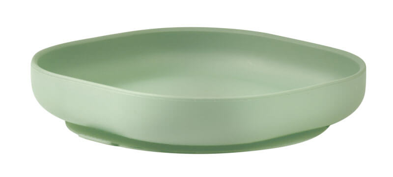 Assiette silicone ventouse Vert sauge vaisselle bébé Béaba - Bambinou