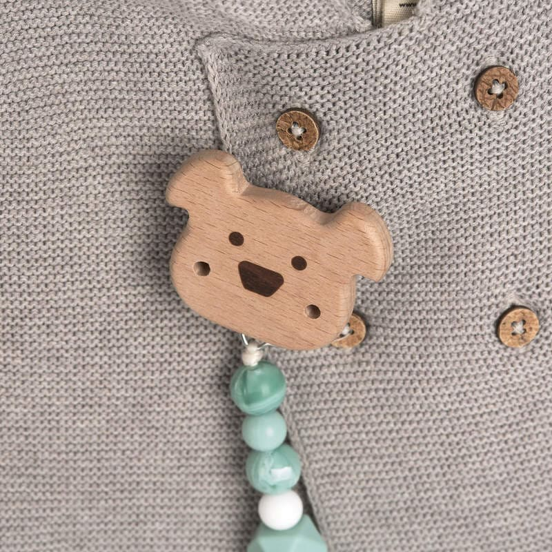 Attache tétine en Bois et Silicone Little Universe Moon Rust - Lassig -  Hopono