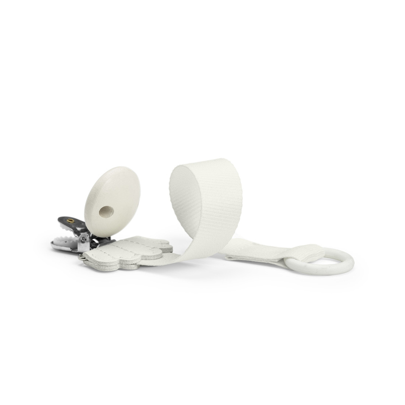 Attache-tétine en Bois - Vanilla White Elodie tordu