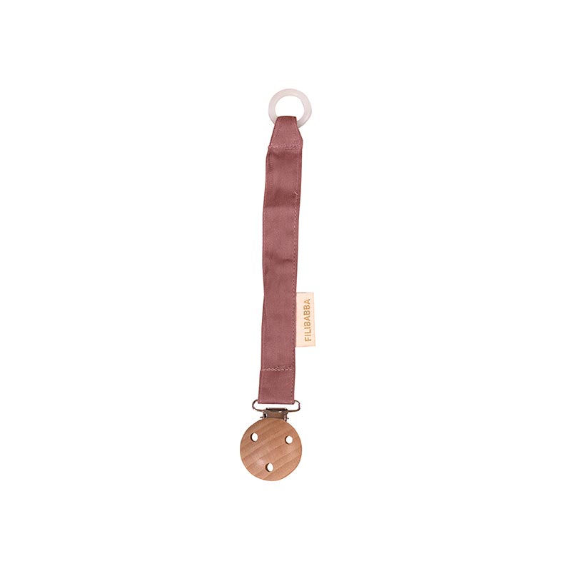 Attache-tétine en coton bio Dusty Rose Filibabba