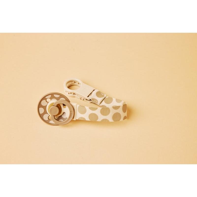 Attache-sucette Polka Mega Vanilla Dark Oak BIBS lifestyle 2