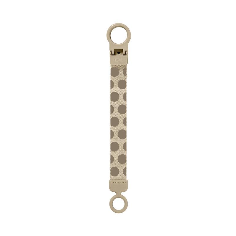 Attache-sucette Polka Mega Vanilla Dark Oak BIBS face