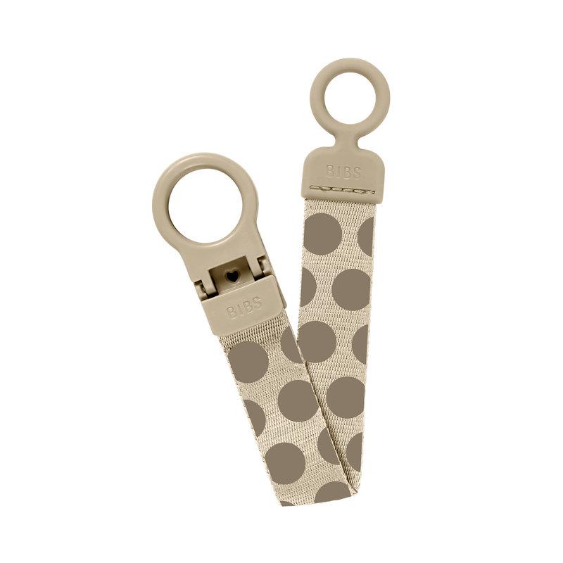 Attache-sucette Polka Mega Vanilla Dark Oak BIBS plié
