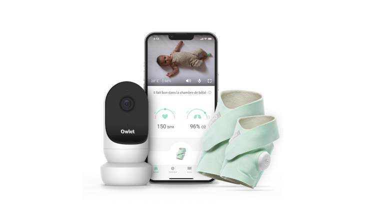 Baby Monitor Duo Plus : Smart sock plus + Cam 2 menthe Owlet produit