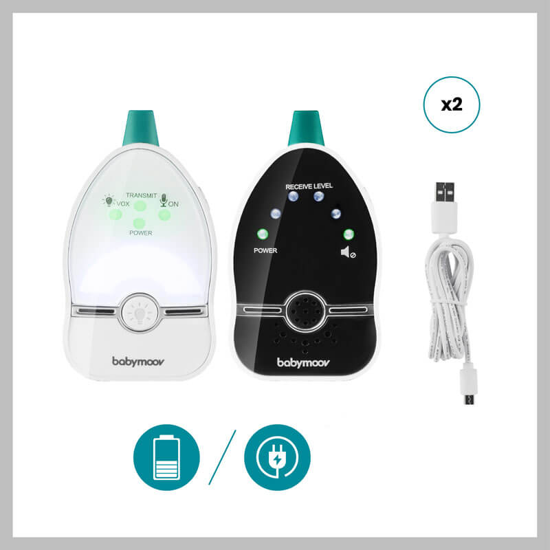 Babyphone Easy Care + fonction veilleuse Babymoov cable