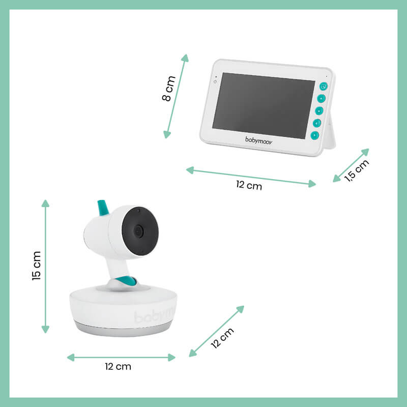 Babyphone Vidéo 360° YOO-Moov Babymoov dimensions