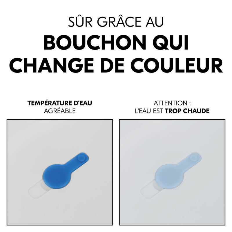Baignoire pliable avec siège Wash N Fold L Hauck bouchon