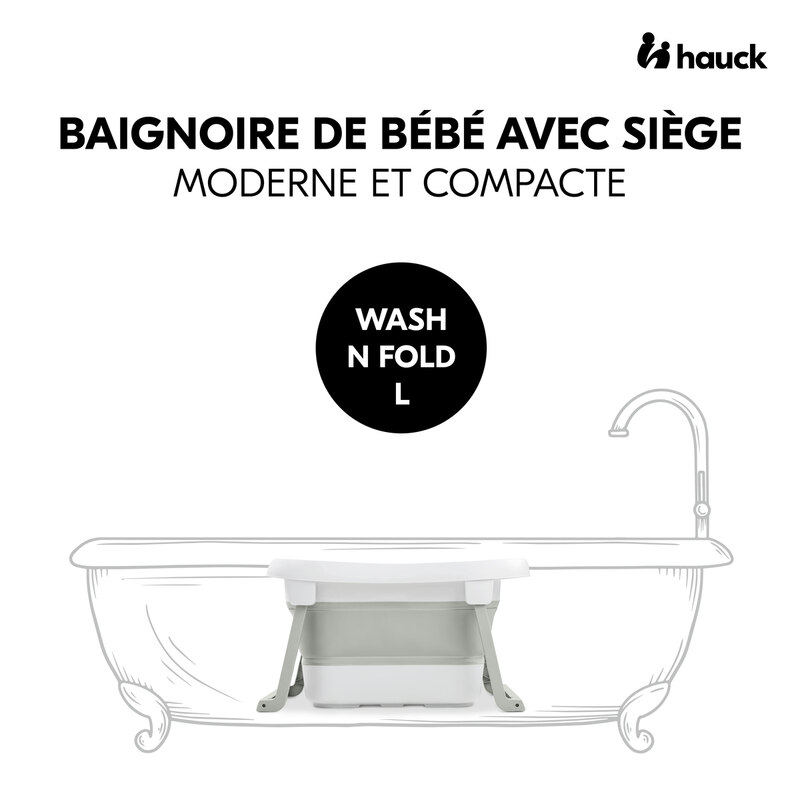 Baignoire pliable avec siège Wash N Fold L  Hauck face