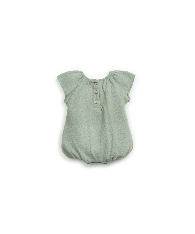 Barboteuse coton recyclé verte Madalena Play Up face