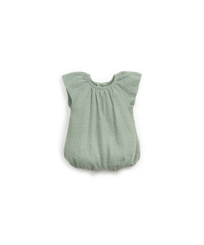 Barboteuse coton recyclé verte Madalena Play Up face