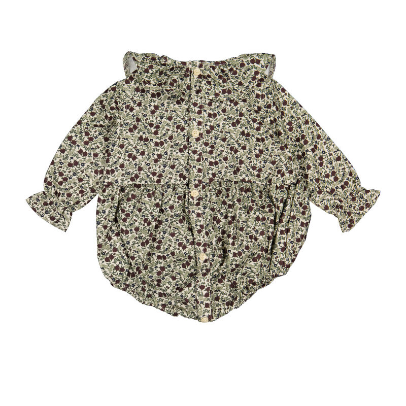 Barboteuse Nine Fleurs Bordeaux Loir Paris derriere