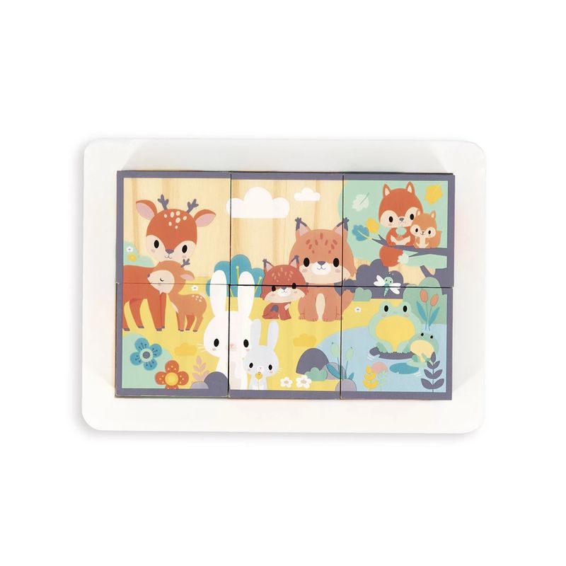 Barquette 6 cubes Pure Bois Janod puzzle 2