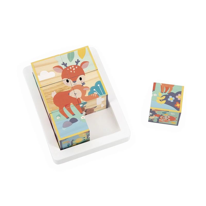 Barquette 6 cubes Pure Bois Janod puzzle 1