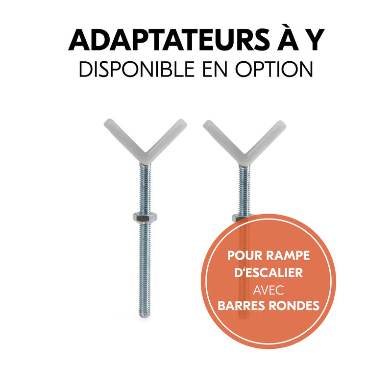 Barrière de sécurité Clear Step Autoclose 2 Hauck adaptateurs Y
