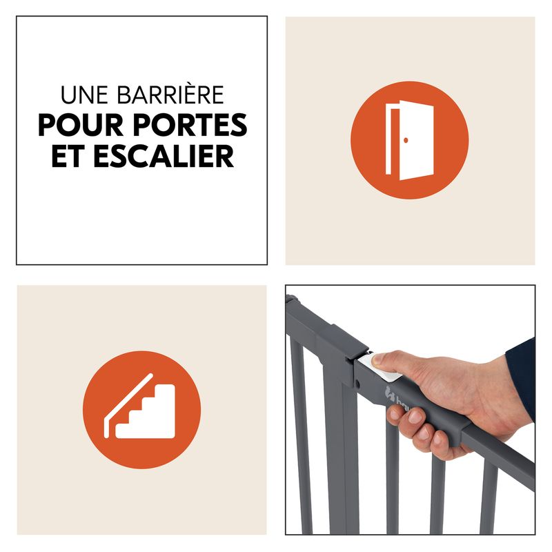 Barrière de sécurité Clear Step Autoclose 2 Hauck fermeture