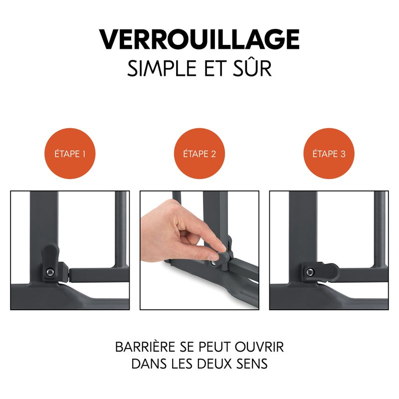 Barrière de sécurité Clear Step Autoclose 2 Hauck verrouillage