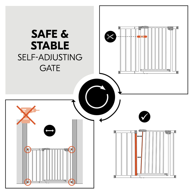 Barrière de sécurité Open N Stop​ 2 avec extension 21 cm Blanc  Hauck emplacement