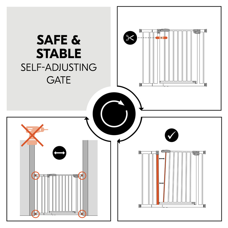 Barrière de sécurité Open N Stop​ 2 avec extension 9 cm Blanc  Hauck emplacement