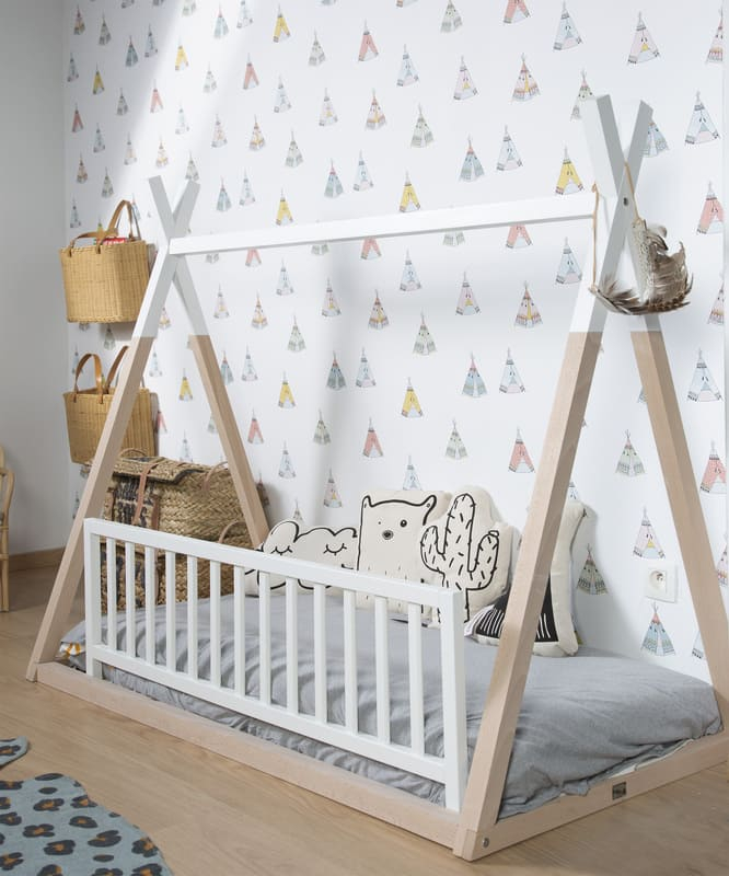 Barrière de lit bébé universelle en bois