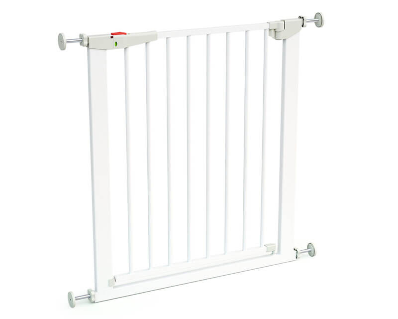 Barrière portillon métal Webaby blanc AT4 angle