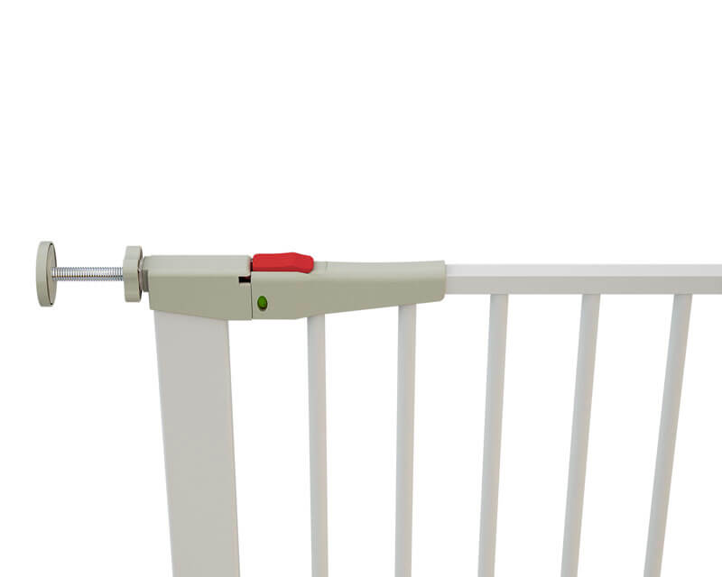 AT4 Barrière de sécurité enfant amovible et portillon - 73-110 cm - Bois  laqué - Blanc - Cdiscount Puériculture & Eveil bébé