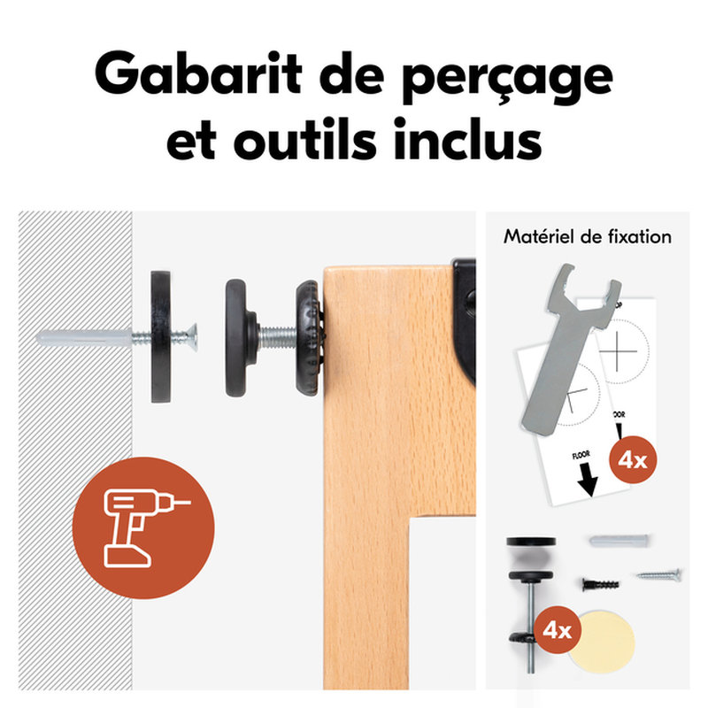 Barrière de sécurité Clear Step Easyclose Eco Beech Hauck outils