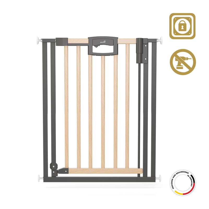 Barrière de sécurité Easylock Wood plus 68 - 76 cm naturel sans percer Geuther norme