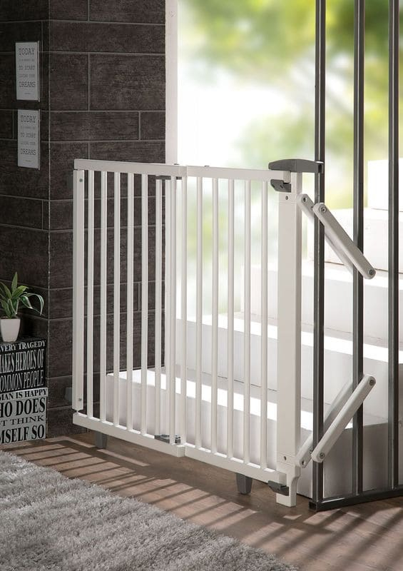 Barrière de sécurité plus pour escalier 67-107 cm en bois Geuther Porte