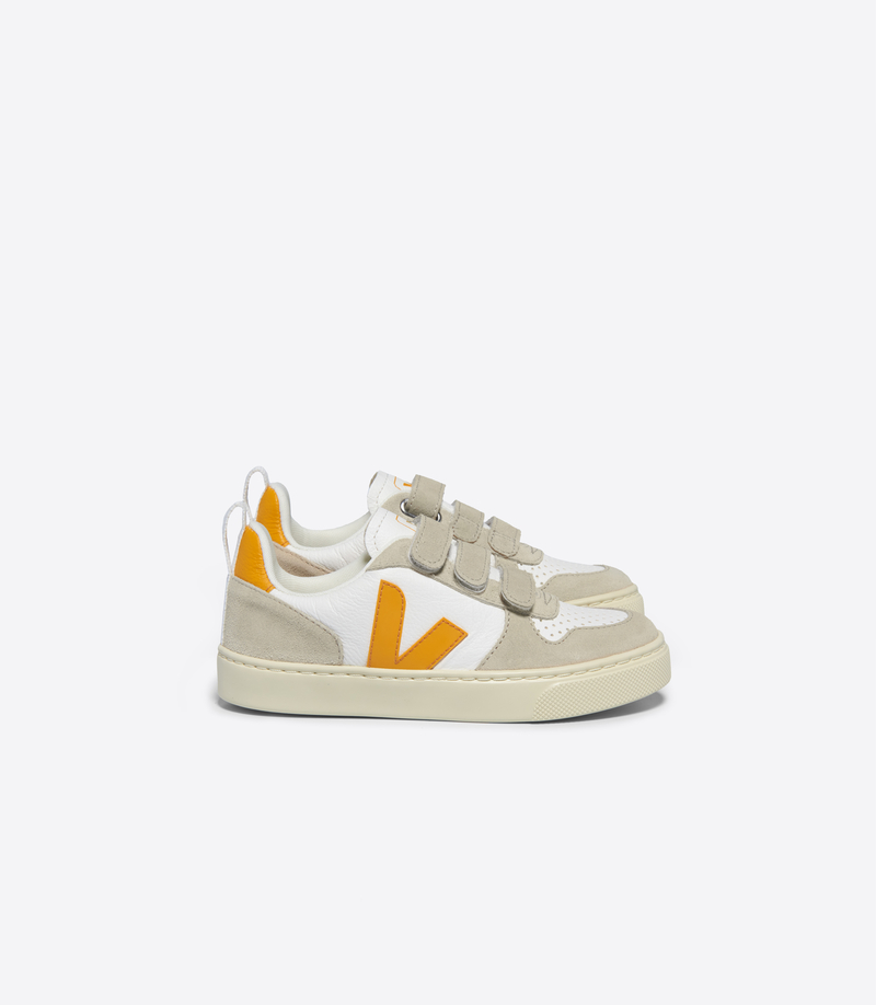 Baskets Small V-10 ChromeFree Leather Extra-White Ouro Veja lateral