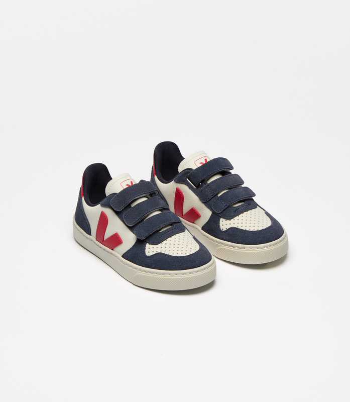 Basket Small V-10 Leather Pure Pekin Nautico Taille 24 Veja côté