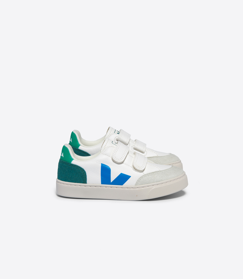 Baskets Small V-12 ChromeFree Leather Extra-White Multico-Brittany Veja laterale