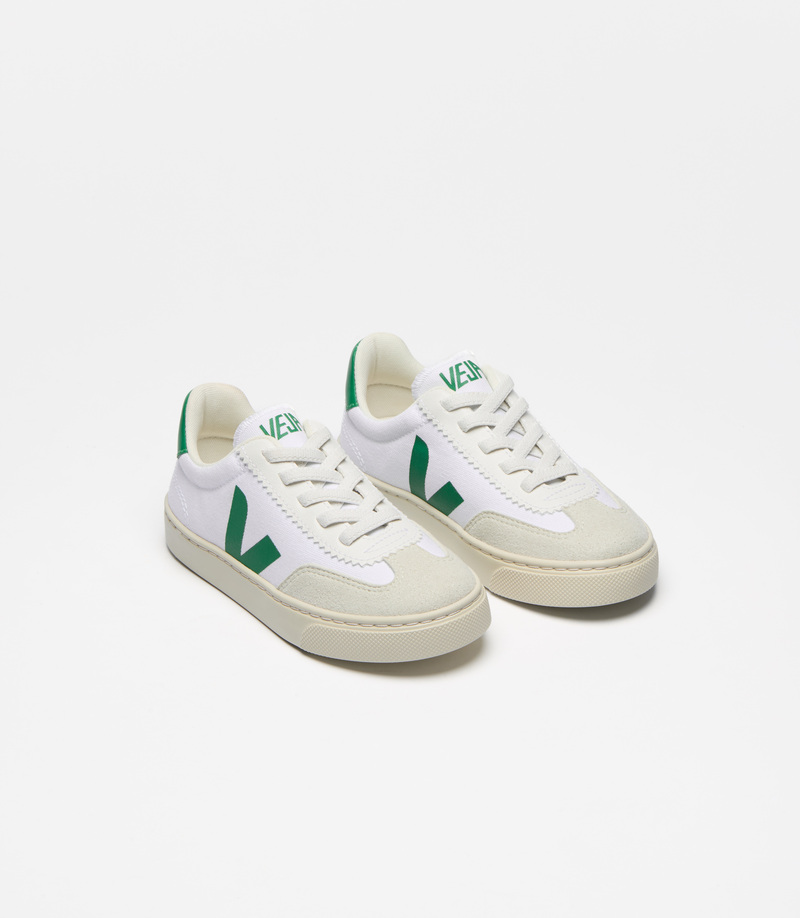 Baskets Small Volley Canvas White Emeraude Veja cote