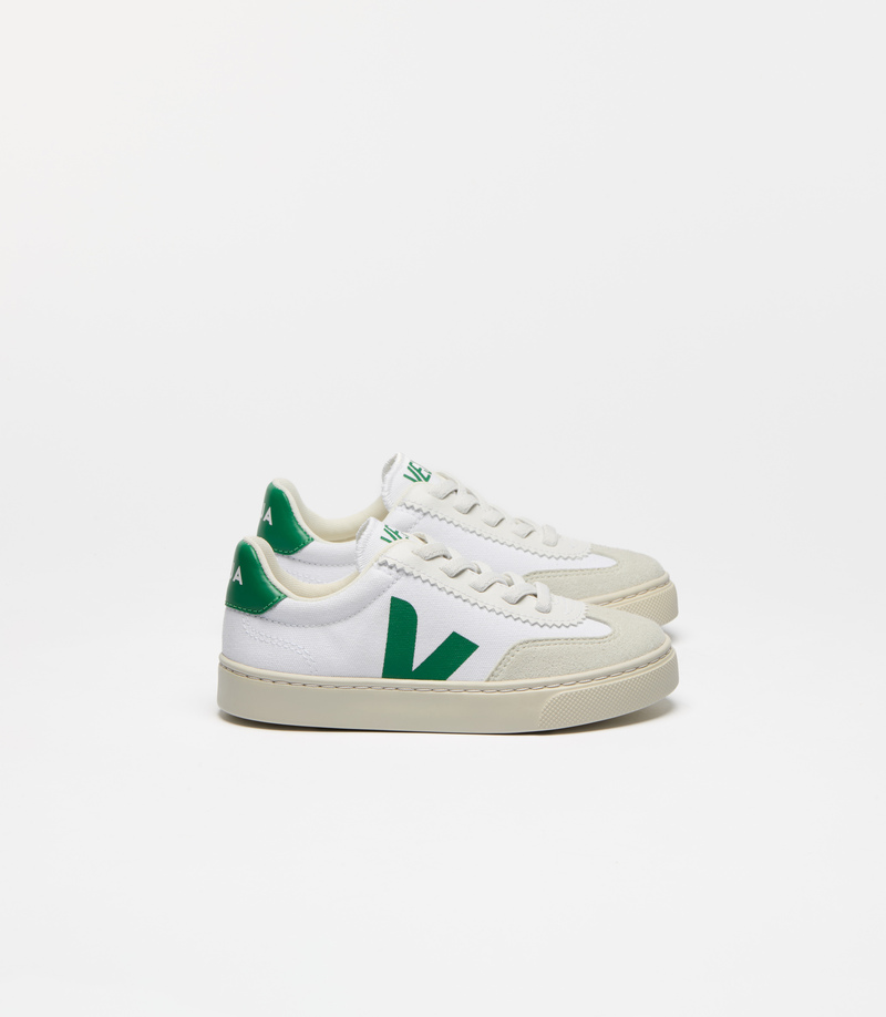 Baskets Small Volley Canvas White Emeraude Veja profil