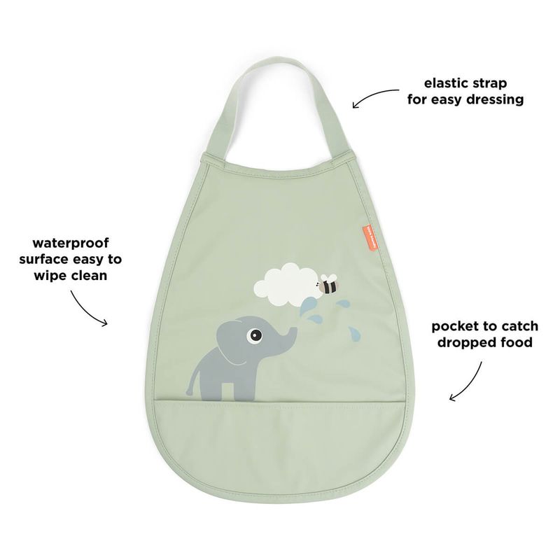 Bavoir élastique Elphee Vert Done By Deer détails