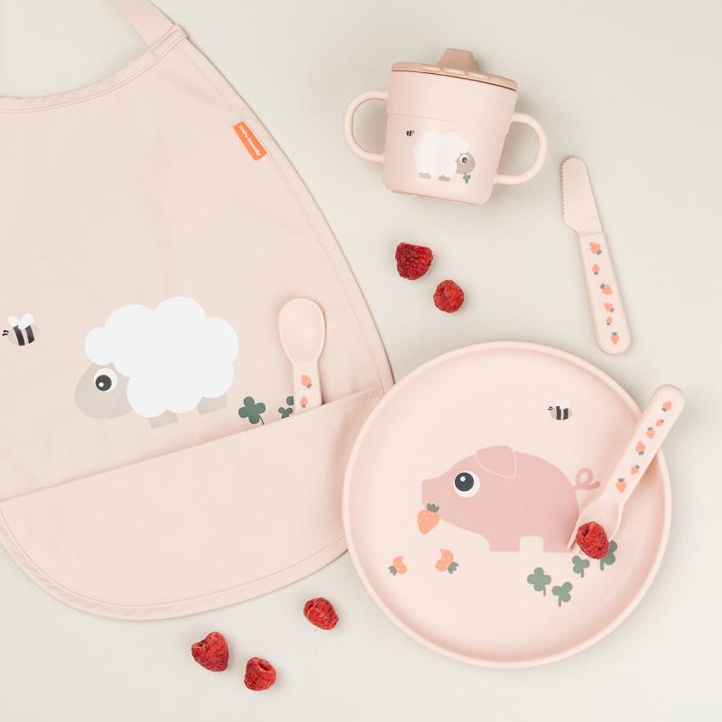 Bavoir élastique Tiny farm Rose DONE BY DEER lifestyle