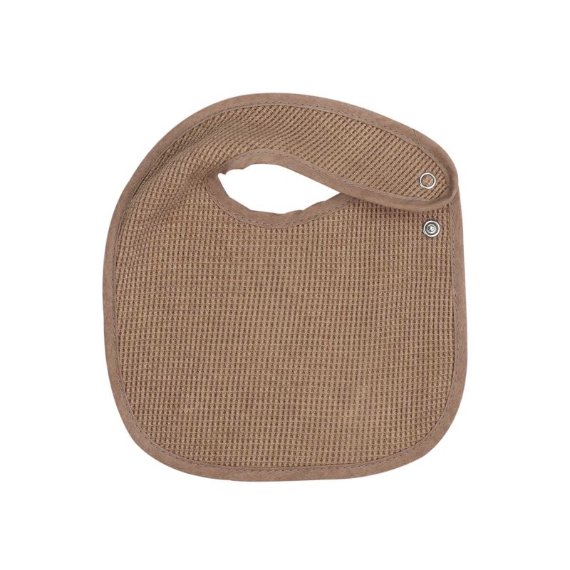 Bavoirs Naissance X6 Nid D'abeille 18x21cm Unis Beige & Choco 3kg7 coloris 1