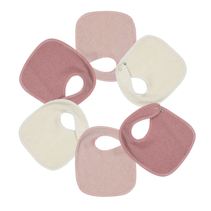 Bavoirs Naissance X6 Nid D'abeille 18x21cm Unis Roses 3kg7 produits