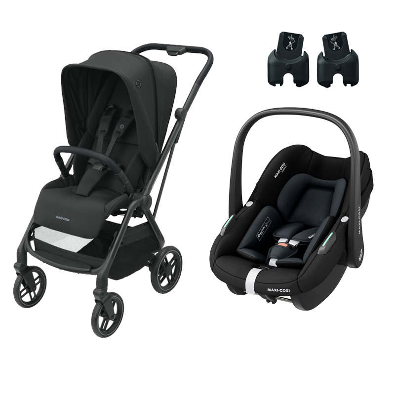 Pack duo poussette Leona 2 + siège-auto Pebble S Maxi Cosi cover