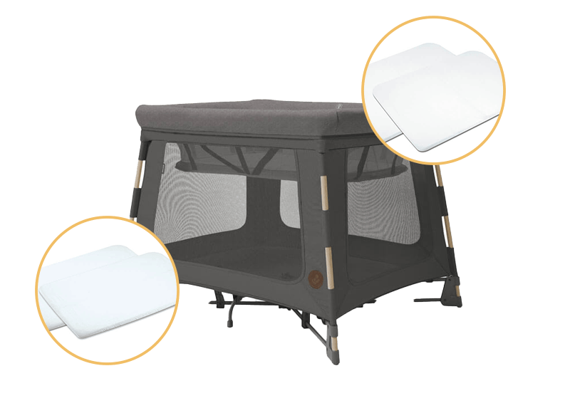 Le Pack lit de voyage 3-en-1 Swift + drap housse bébé et enfant Maxi Cosi produits 