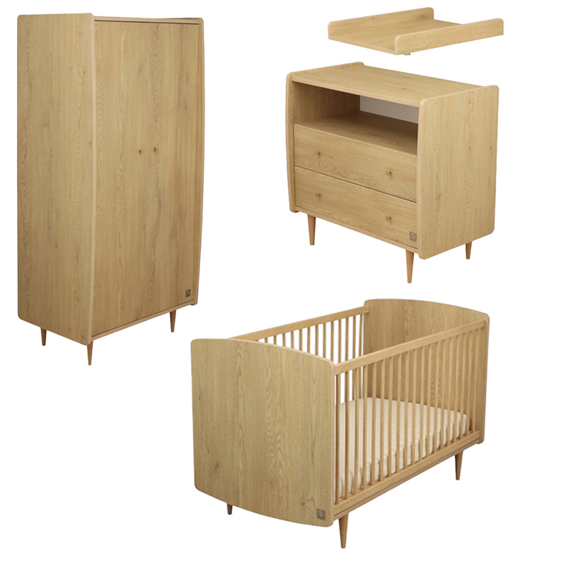 Chambre My Love : lit, armoire, commode 2 tiroirs + plan à langer Sauthon cover