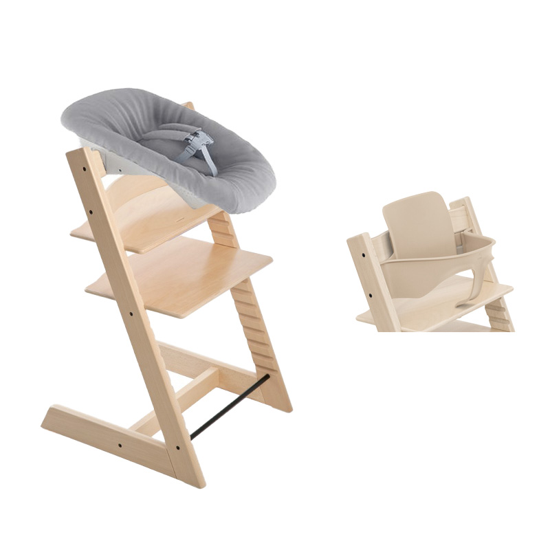 Chaise haute Tripp Trapp Hêtre + Newborn set + Baby Set V2 STOKKE cover