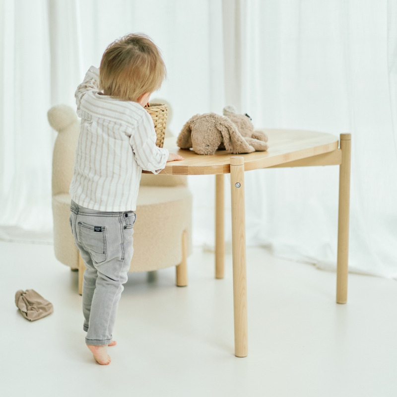 Berceau Bébé Évolutif en Table de Jeu Teddy écru Childhome Produit lifestyle