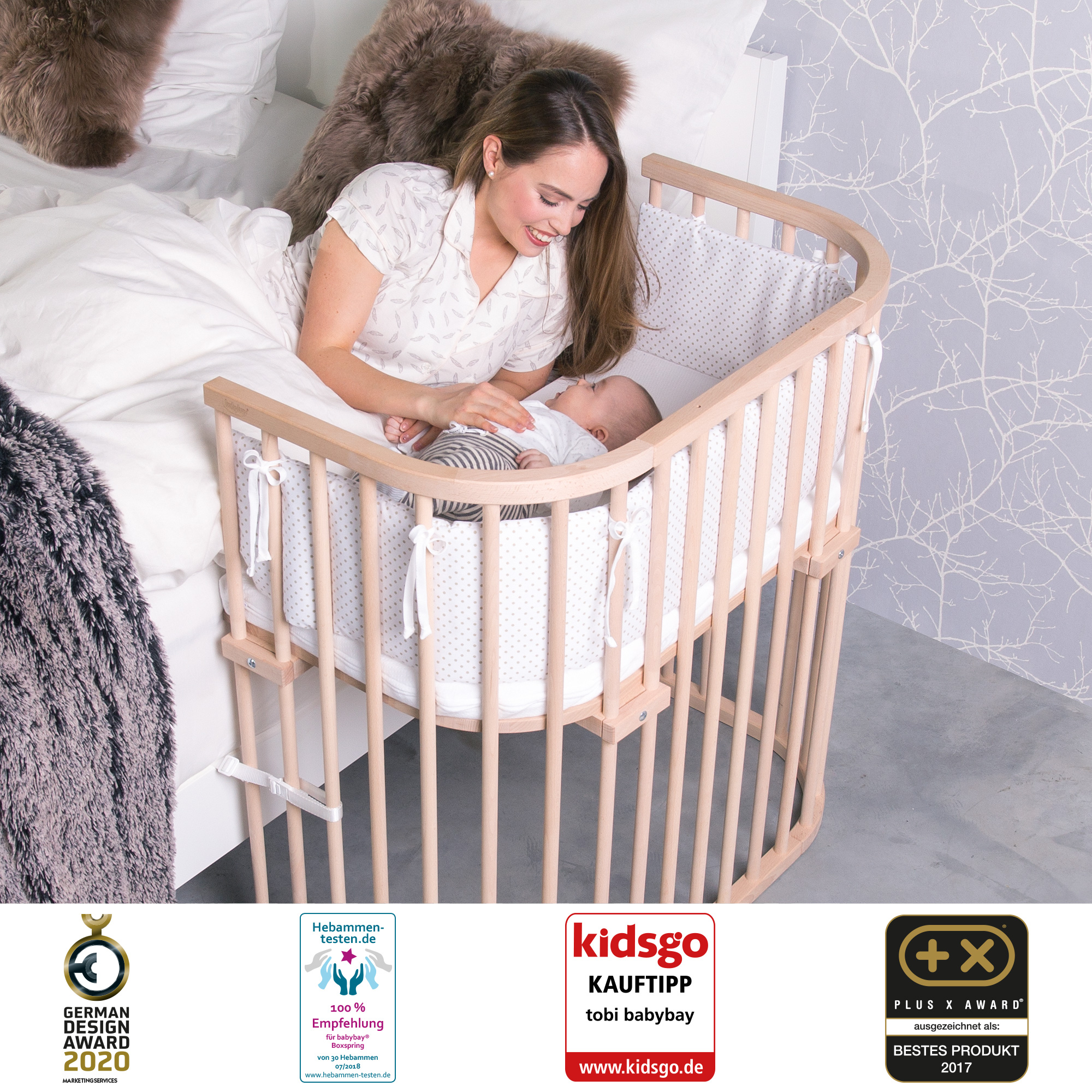 Berceau Cododo Boxspring Naturel non traité Babybay bébé