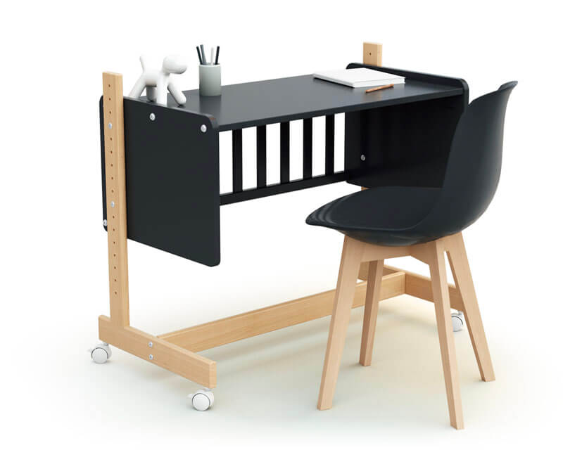 Berceau cododo Confort gris graphite et hêtre verni AT4 bureau