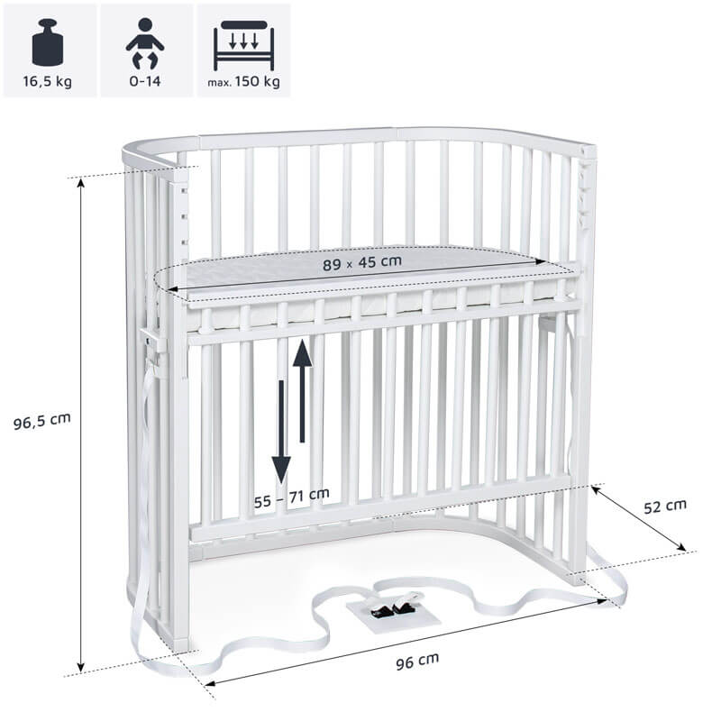 Berceau Cododo haut Boxspring Comfort Plus Babybay
dimensions