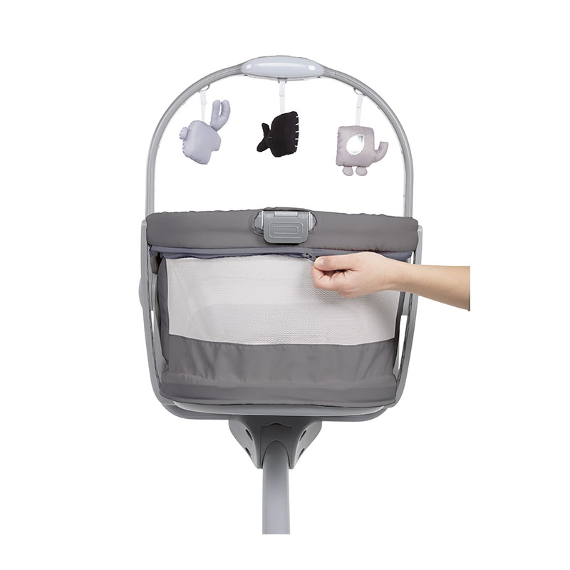Berceau/Transat Évolutif Baby Hug 4in1 Air Dark Grey Chicco face berceau