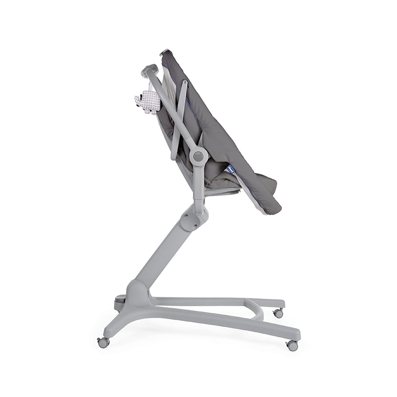 Berceau/Transat Évolutif Baby Hug 4in1 Air Dark Grey Chicco profil chaise haute
