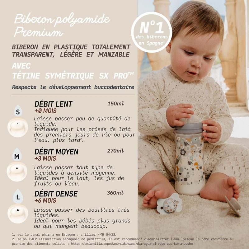 Biberon 270 ml Tetine Sxpro M Wonderland Suavinex explications 1