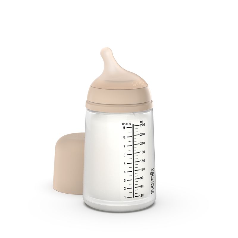 Biberon Anti-Colique Zero Zero, 270ml, Breveté, Tétine Silicone, Débit Moyen Suavinex produit