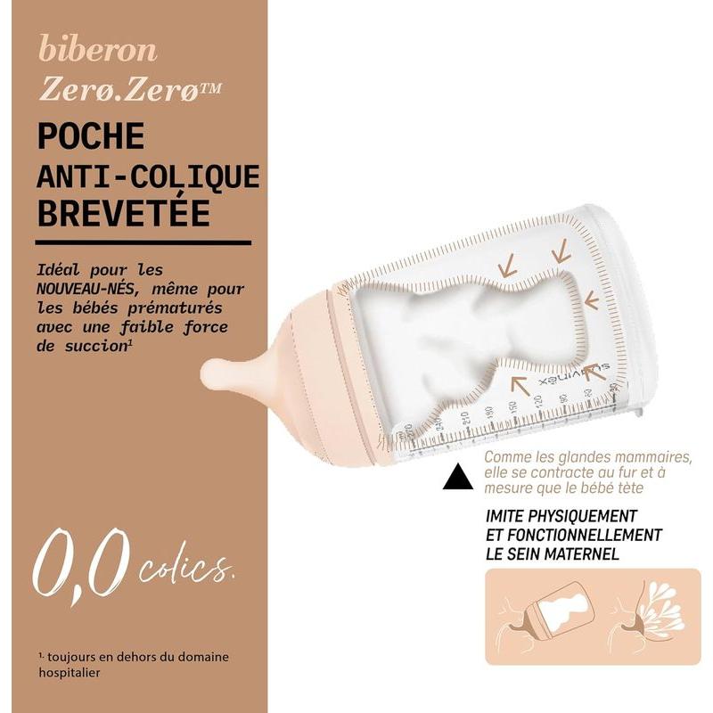 Biberon Anti-Colique Zerø Zerø 120 ml TU Spécial Allaitement Fair SUAVINEX caractéristiques 1